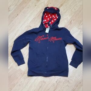 Womens Large Minnie Mouse Zip Up